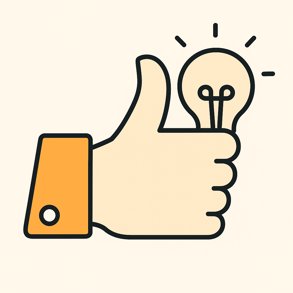 Client satisfaction thumbs up